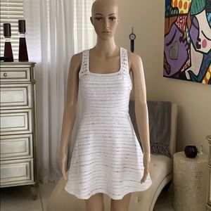 Aqua white eyelit dress